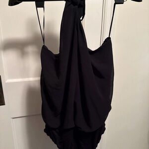 Maurice's Solid Black Halter Keyhole Sleeveless Bodysuit Women's XXL